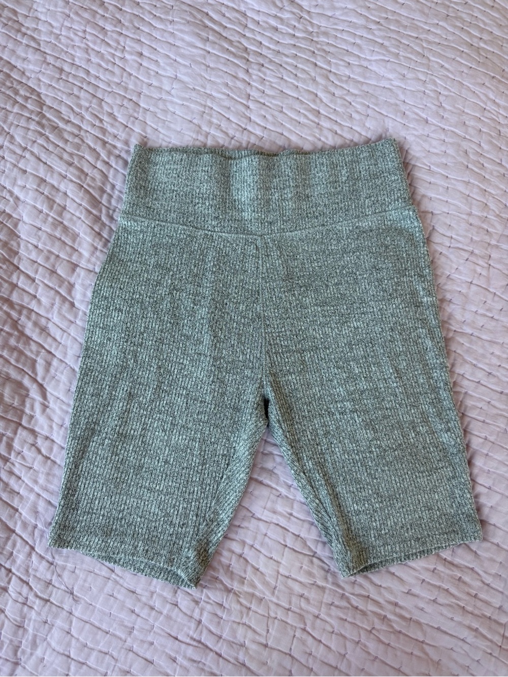 Rag & Bone Ribbed Knit Biker Shorts XS Gray